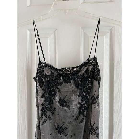 Vtg Cerie Lingerie Black Lace Floral Pattern Front Lined Negligee Size S/P - Picture 8 of 10